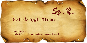 Szilágyi Miron névjegykártya